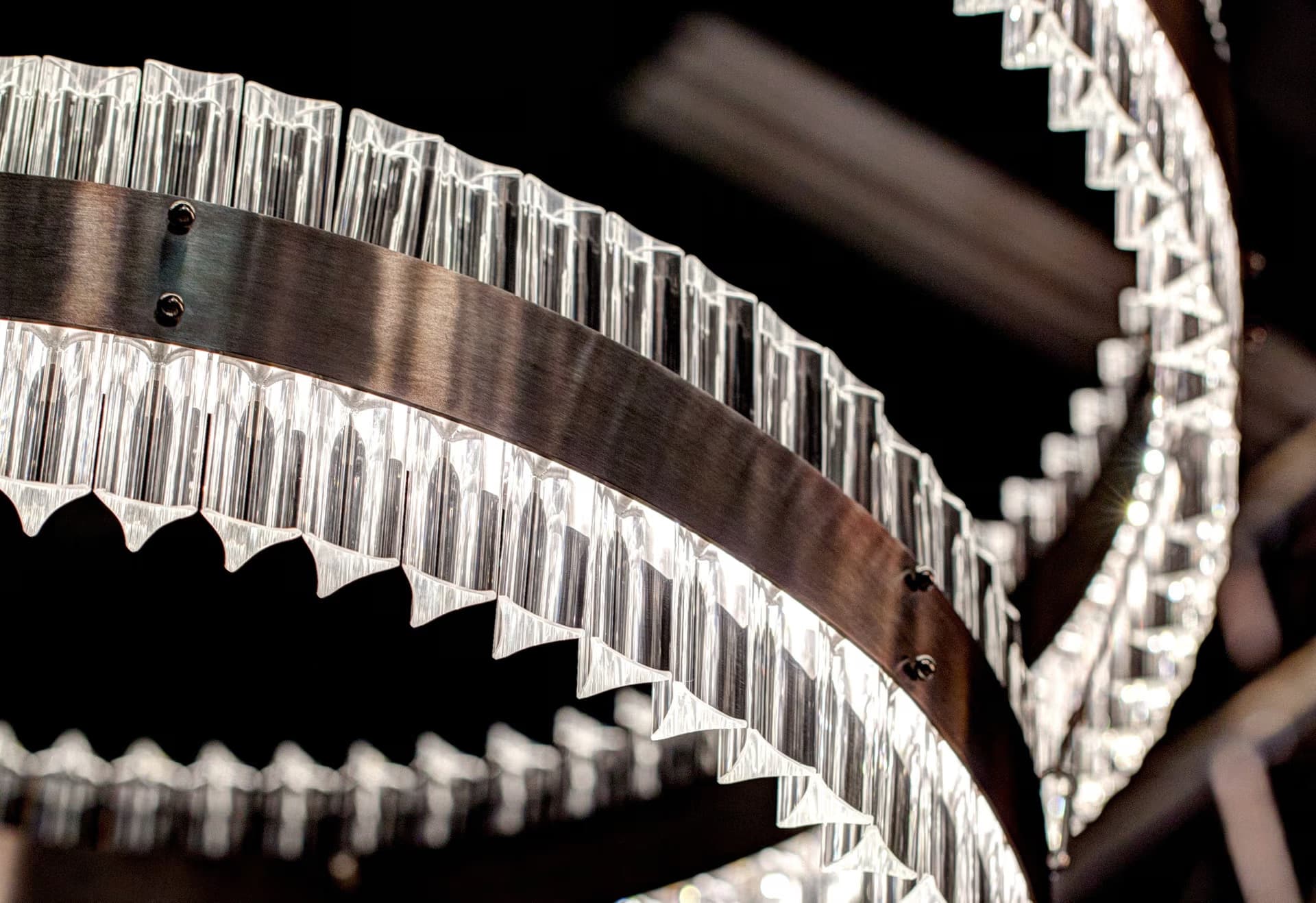 Bespoke decorative lighting used in premium hospitality and interior design projects